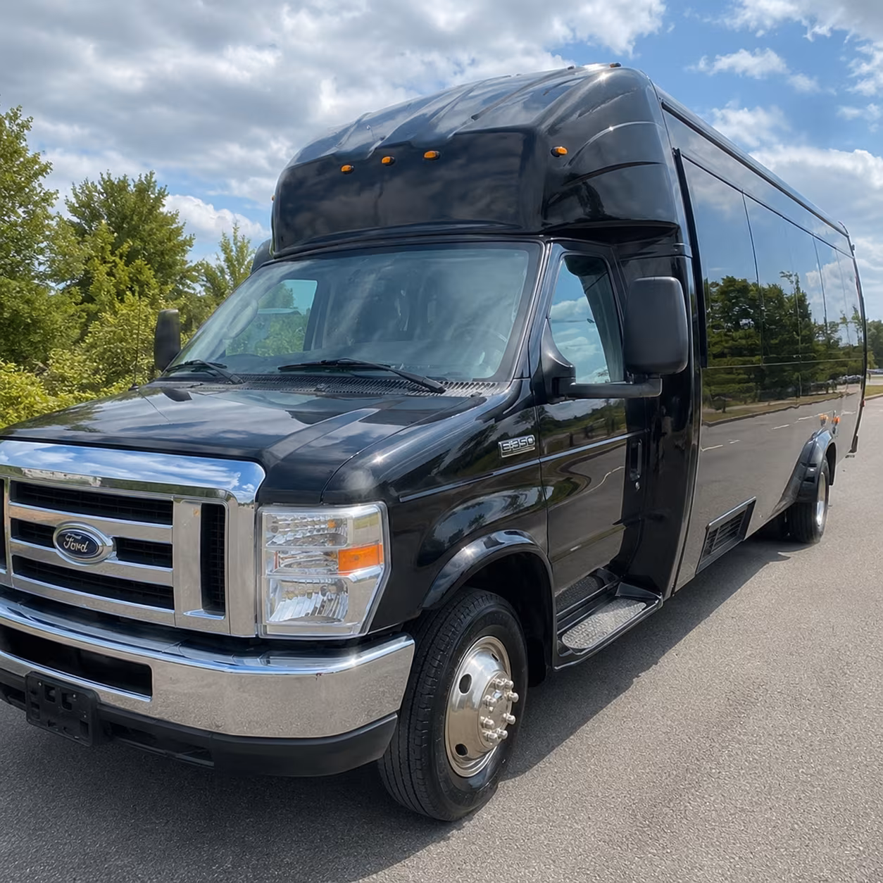 Passenger seating aboard a party bus rental serving Pittsburgh