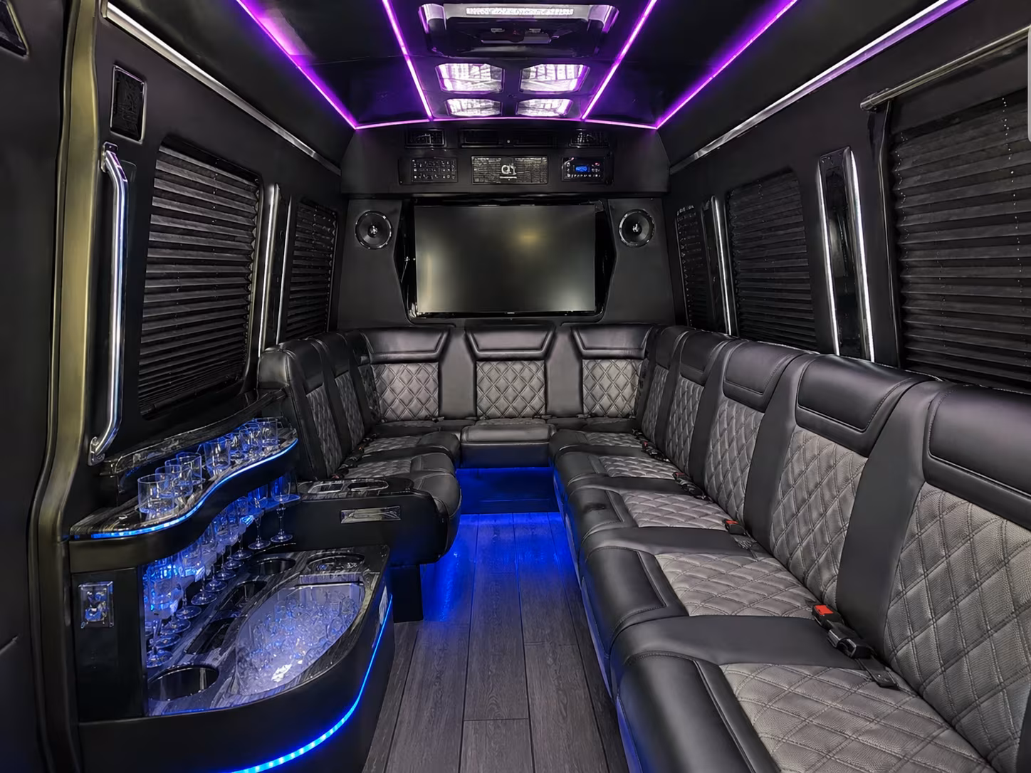 Pittsburgh School Event Transportation party bus interior
