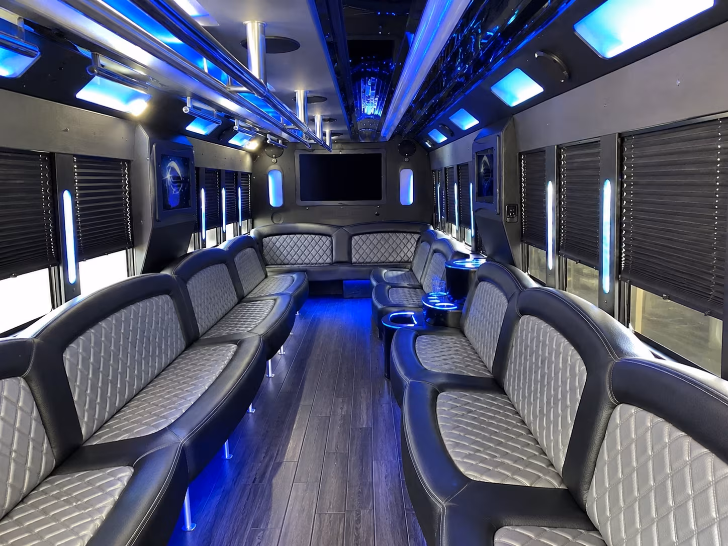 Pittsburgh Wedding Transportation party bus interior